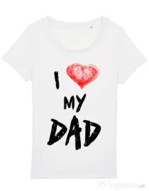 Tricou STANLEY STELLA dama I love my dad Alb