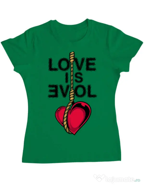 Tricou ADLER dama Love is evil Verde mediu