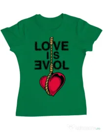 Tricou ADLER dama Love is evil Verde mediu