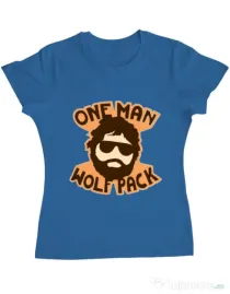 Tricou ADLER dama One man wolf pack Albastru azuriu