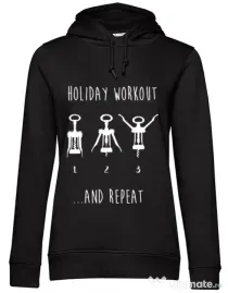 Hoodie dama cu gluga Holiday workout Negru