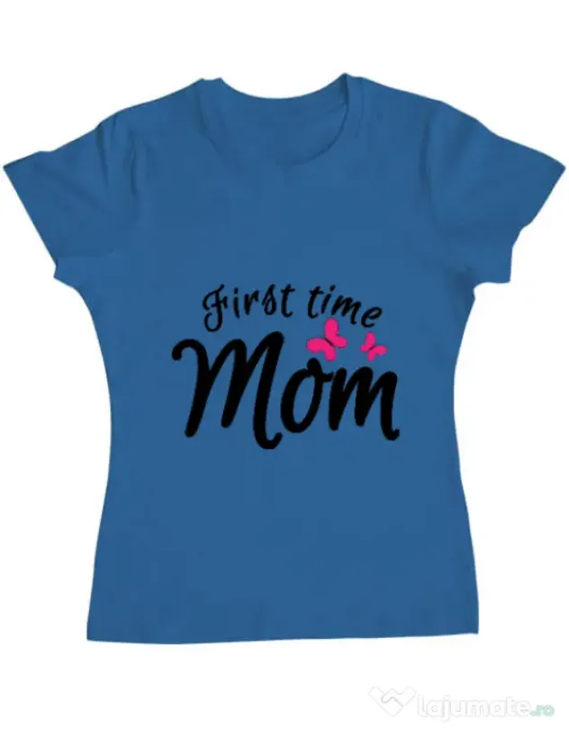 Tricou ADLER dama First time mom Albastru azuriu