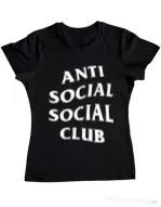 Tricou ADLER dama Anti social Negru