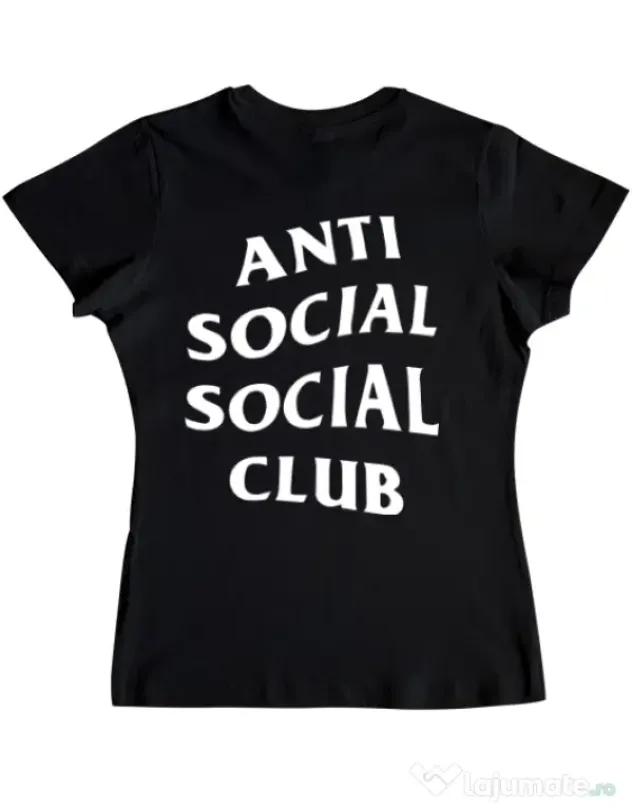 Tricou ADLER dama Anti social Negru
