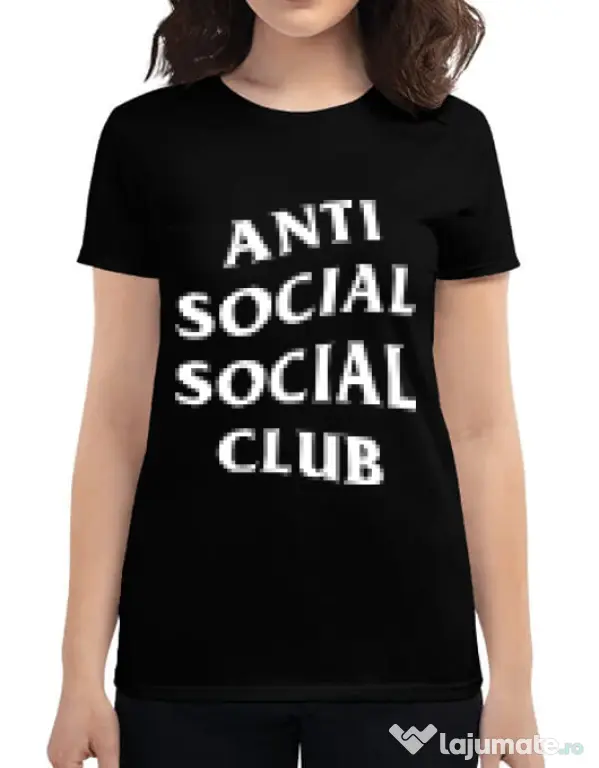 Tricou ADLER dama Anti social Negru