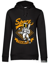 Hoodie dama cu gluga Space champion Negru
