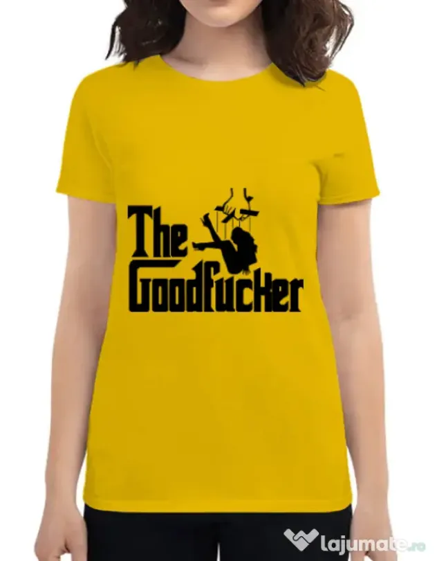 Tricou ADLER dama The goodfucker Galben