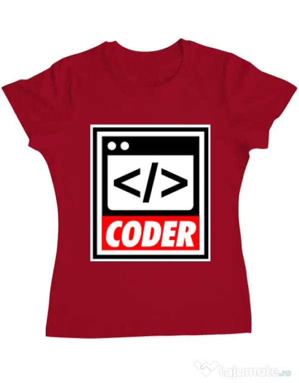 Tricou ADLER dama Coder Rosu