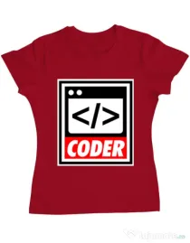 Tricou ADLER dama Coder Rosu