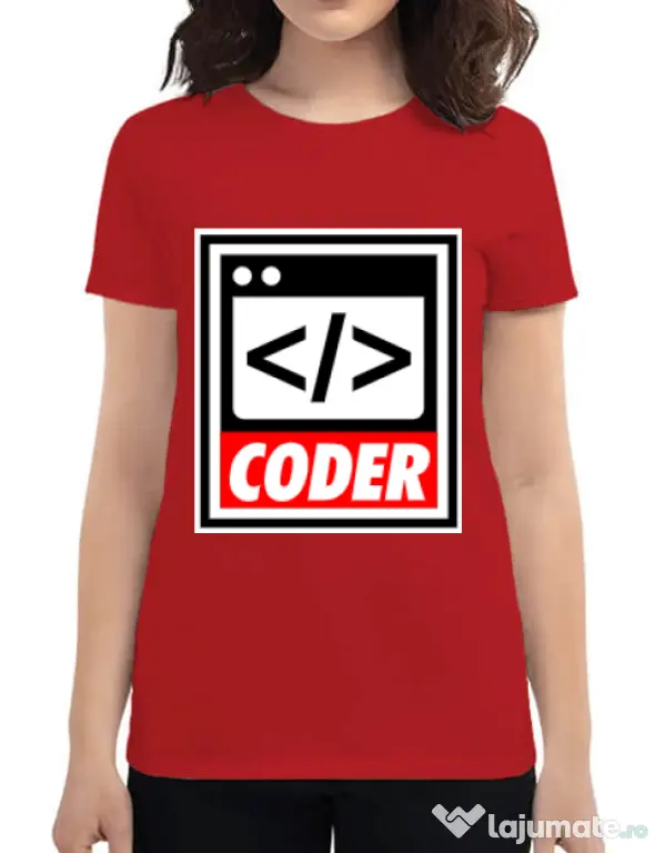 Tricou ADLER dama Coder Rosu