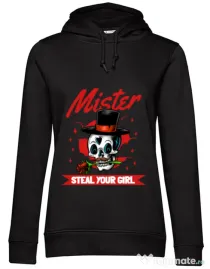 Hoodie dama cu gluga Mr. steal your girl Negru