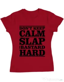 Tricou ADLER dama Slap the bastard Rosu