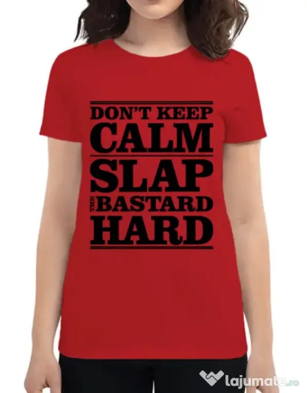 Tricou ADLER dama Slap the bastard Rosu