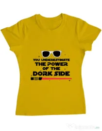 Tricou ADLER dama The power of the dork side Galben