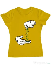 Tricou ADLER dama Magic sparkles Galben