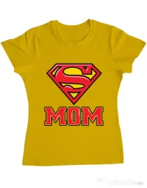 Tricou ADLER dama Super mom Galben