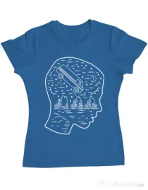 Tricou ADLER dama Stranger night Albastru azuriu