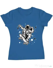 Tricou ADLER dama Skate Space Albastru azuriu