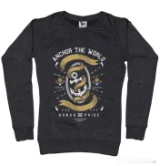 Bluza ADLER dama Anchor The World Negru melanj 
