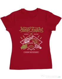Tricou ADLER dama Keep Fight Rosu