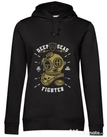 Hoodie dama cu gluga Deep Seas Fighter Negru