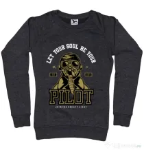 Bluza ADLER dama Let Your Soul Be Your Pilot Negru melanj