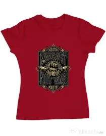 Tricou ADLER dama Make Art Not War Rosu