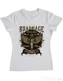 Tricou ADLER dama Road Rage Alb