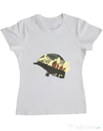 Tricou ADLER dama Born To Cook Alb