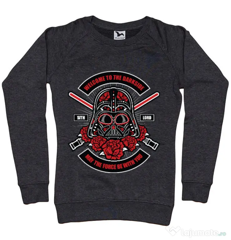Bluza ADLER dama Darth Vader Sugar Skull Negru melanj