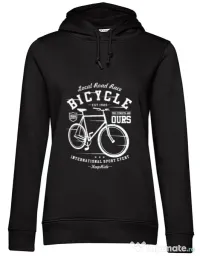 Hoodie dama cu gluga Bicycle Negru