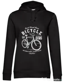 Hoodie dama cu gluga Bicycle Negru