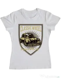 Tricou ADLER dama Classic Wheel Alb