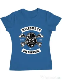 Tricou ADLER dama Welcome To The Darkside Albastru azuriu