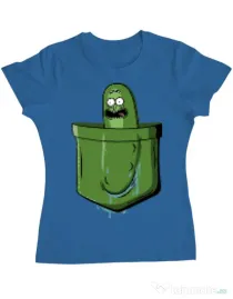 Tricou ADLER dama Pocket Pickle Albastru azuriu