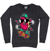 Bluza ADLER dama Donut skater Negru melanj