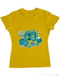 Tricou ADLER dama Boombox Galben