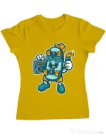 Tricou ADLER dama Skate bastard Galben