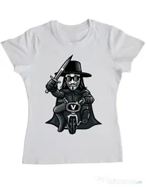 Tricou ADLER dama Vendetta Biker Alb