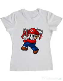 Tricou ADLER dama Mario Massacre Alb