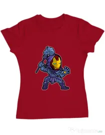 Tricou ADLER dama Iron Skeletor Rosu