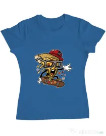 Tricou ADLER dama Pizza Skater Albastru azuriu
