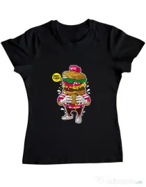 Tricou ADLER dama I Love Burger Negru