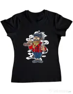 Tricou ADLER dama Pizza Beard Negru
