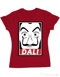 Tricou ADLER dama Dali mask Rosu