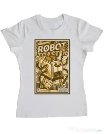 Tricou ADLER dama Robot Toaster Alb