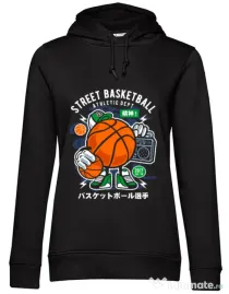 Hoodie dama cu gluga Street Basketball Negru
