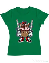 Tricou ADLER dama Ice Cream Ninja Verde mediu