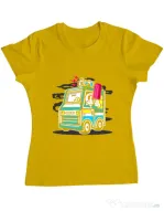 Tricou ADLER dama Ice Cream Truck Galben