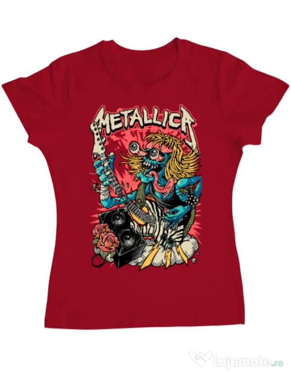 Tricou ADLER dama Heavy Guitar Rosu